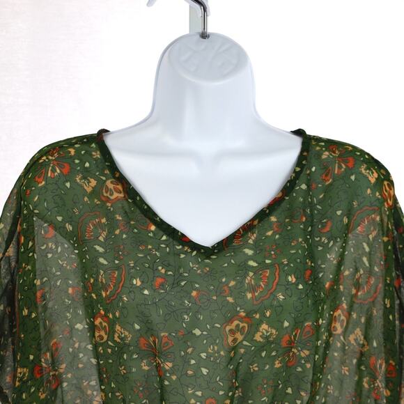 People Green Angrakha Kurta Size Medium - Picture 3 of 8